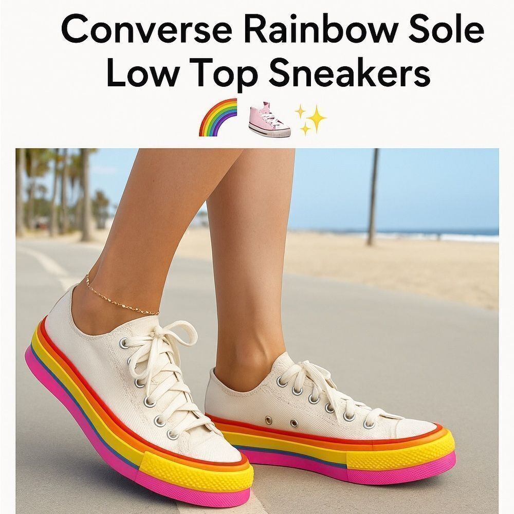Converse All Star Rainbow Sole Low Tops 🎨
✨